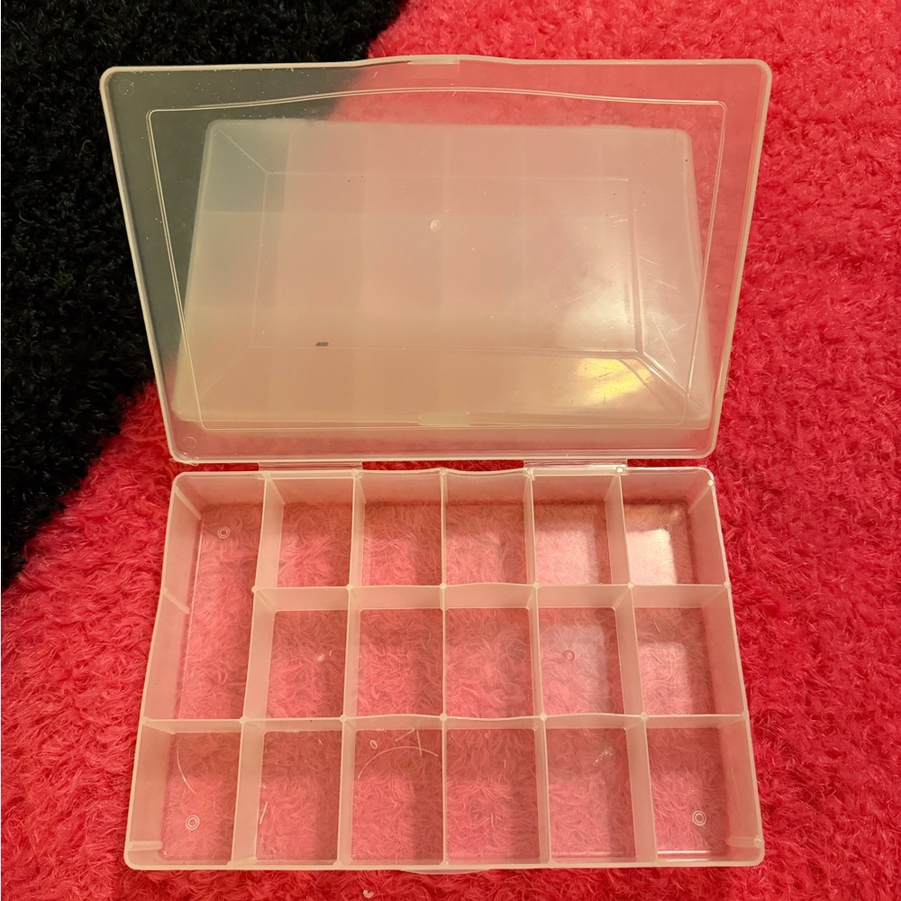 Clear Plastic Jewelry Organizer Box with 15 Compartments - Transparent